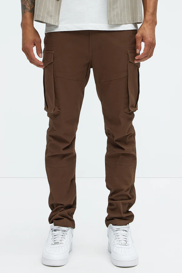 Brown Slim Cargo Pants