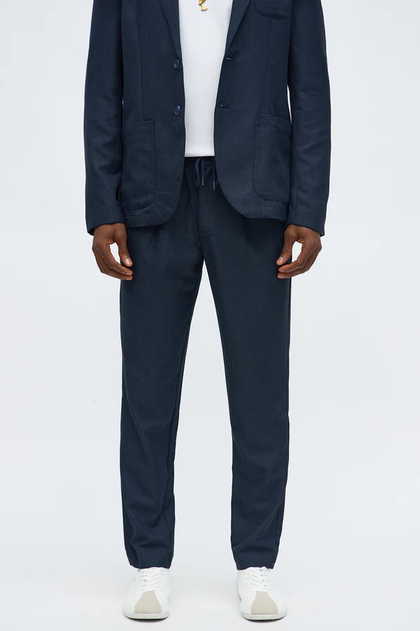 Stretch-Waist Trouser - Navy