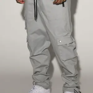 Grey Twill Cargo Pants