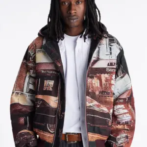 Tapestry Hooded Bomber Jacket