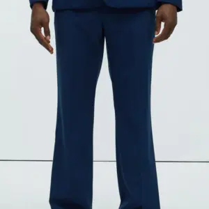 Stretch Straight Trousers - Navy